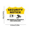 5PCS Video Surveillance Security Warning Stickers, Anti-Theft Vinyl Decals for Protected Areas, Durable Safety Alert Signs