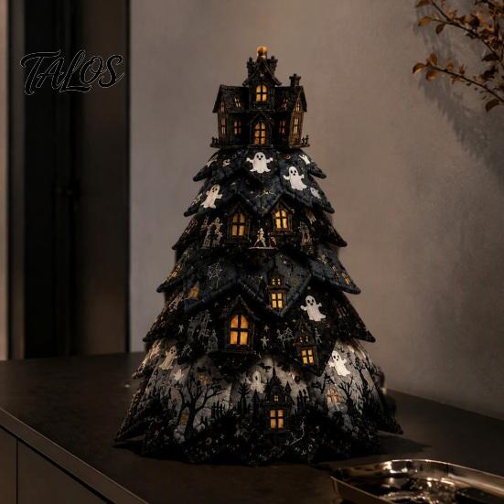 Деревянные ornaments для Хэллоуина, Ornament для Хэллоуинской елки, 2D Плоский Стеганый Тканевый Стиль Настольный Двойной Креативный Сувенир Боковой Деревянный Настольный Знак для