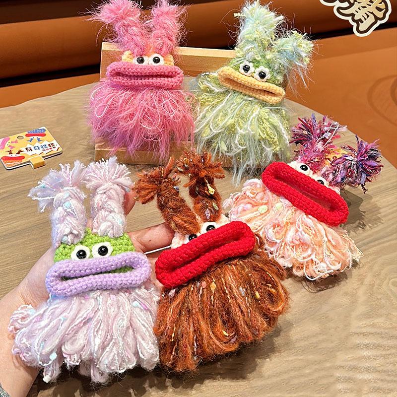 Плюшевая вязаная колбаса плюшевая подвеска в виде рта креативная уродливая кукла органайзер для наушников сумка забавная новинка кулон в виде автомобильного ключа бутик