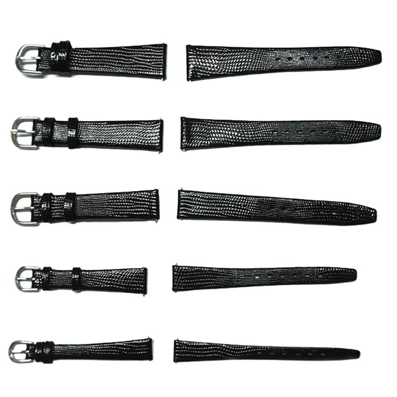 12mm 14mm 16mm 18mm 20mm Watch Strap Lizard Calf Genuine Leather Watchband Thin Soft Black Watch Band for Woman Man Watches