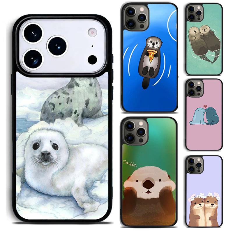 Милый мультяшный выдра Чехол для телефона Для iPhone 17 16 15 14 13 12 11 Pro Max Plus 17Air Мягкий силиконовый чехол
