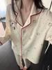 Korean version of red edge polka dot cat girl pajamas spring and autumn cardigan long sleeve trousers suit can be worn outside loungewear
