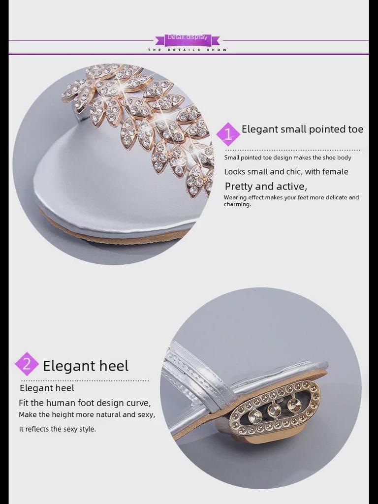 Женские летние босоножки на среднем каблуке со стразами — корейский стиль, большой размер 41, идеально подходят для студенток и мам из-за рубежа