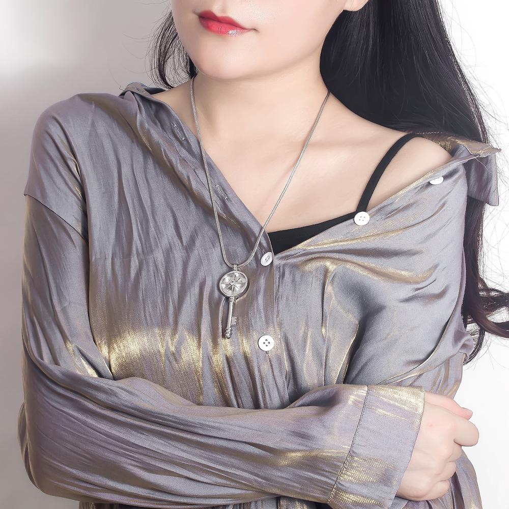 Новый простой стиль дизайна модное ожерелье-ключ для женщин вечность цепь и звено ожерелье 925 стерлингового серебра роскошные ювелирные изделия