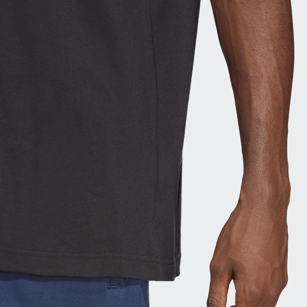 adidas Originals Trefoil Essentials однотонная повседневная спортивная футболка с круглым вырезом с коротким рукавом мужские топы черные IA4873