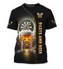 New 3D Printed Darts Men's Name Darts Team Summer Short Sleeve Top Fashion Round Neck