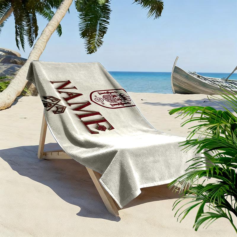 Custom Name,Spain Print Beach Towel, Large Soft Quick Dry Towel for Beach Camping Swimming