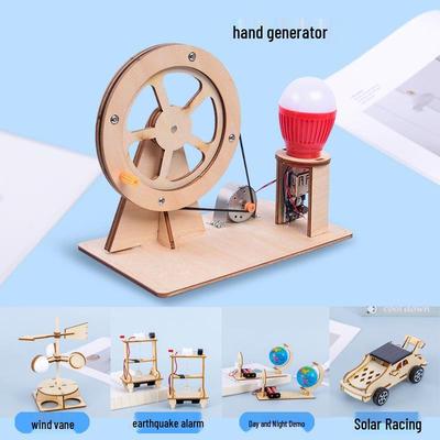Генератор с ручным приводом DIY Научный набор: Развивающая игрушка для учеников начальной школы