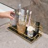 Металлическая зубная щетка, чашка для полоскания рта, полка для хранения, туалет, ванная комната, бесплатная перфорированная полка, настольный лоток для хранения, аксессуары для ванной комнаты