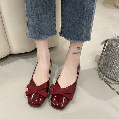 Модные высококачественные туфли-лодочки для женщин из лакированной кожи с квадратным каблуком и квадратной головкой, однотонные женские туфли на каблуках Zapatos De Mujer