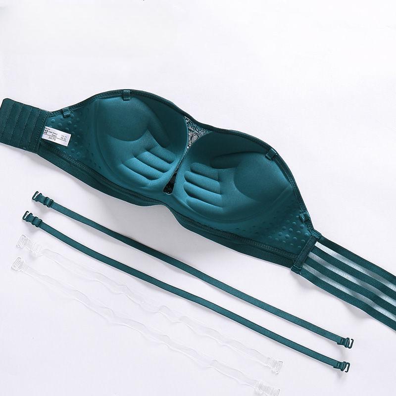 Невидимый бюстгальтер без бретелек Бюстгальтер со сборками Нескользящее свадебное нижнее белье с обернутой грудью