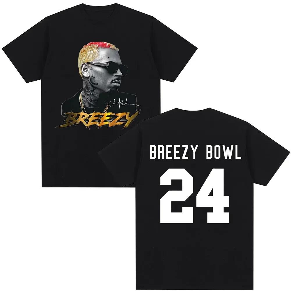 Rapper Chris Brown Tshirt Breezy Bowl Xx Tour Tshirts Unisex Wounisex Harajuku Oneck Short Sleeve T Shirt Streetwear Fans Gift Bla