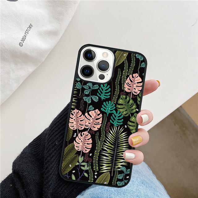 Monstera Flower Tropical Green Leaves Phone Case Cover for iPhone 17 Air 16 15 14 13 11 12 Pro Max PlusS Coque
