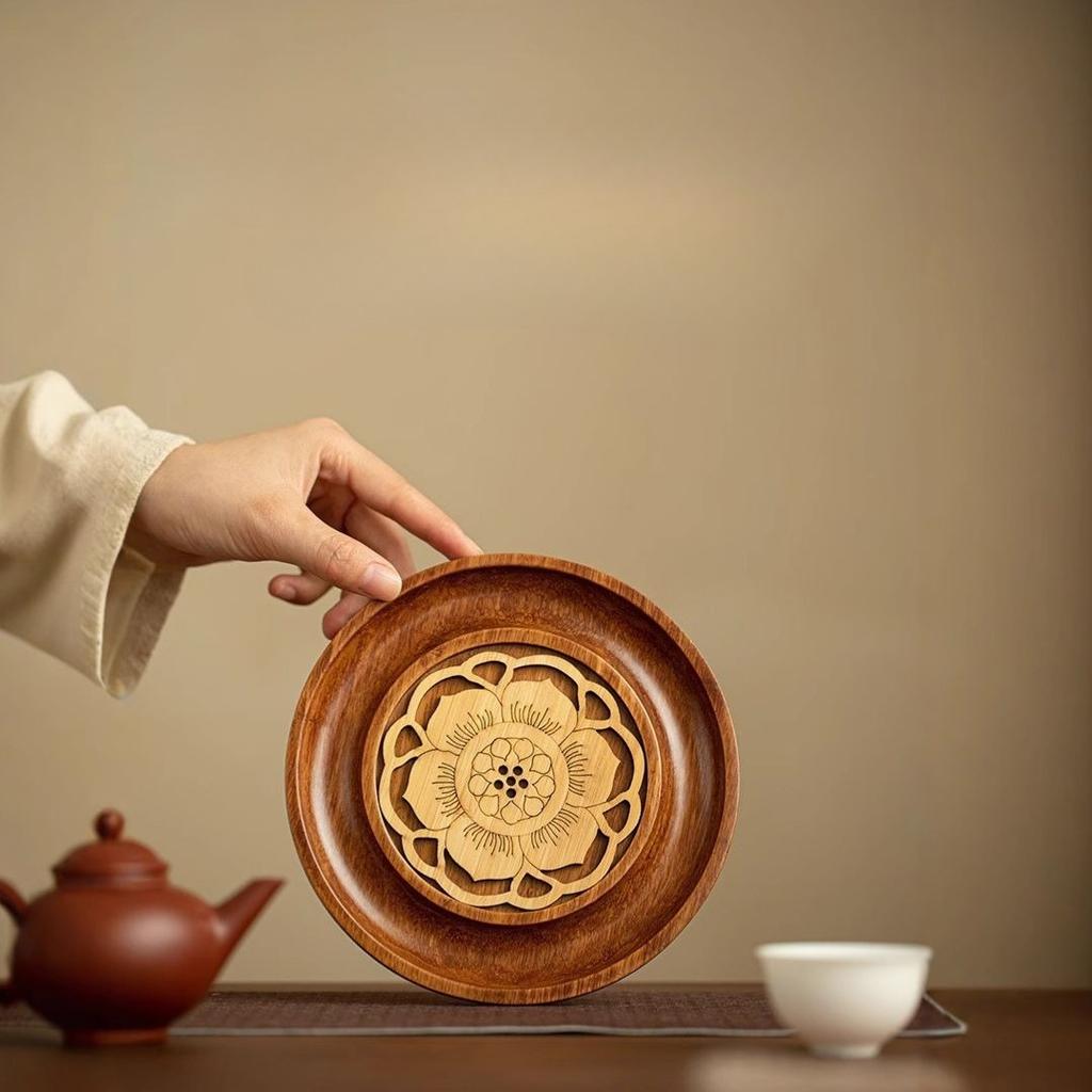 BEPAN Dry foam round pot bearing kung fu tea ceremony accessories heavy bamboo pot mat household simple dry tea table bearing