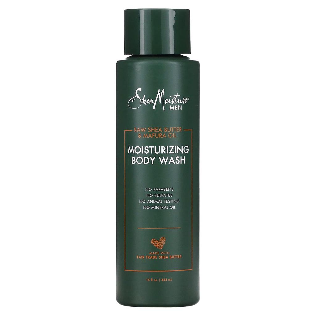 SheaMoisture Мужской, сырое масло ши и масло мапуры, увлажняющий гель для душа, 15 жидких унций (444 мл)