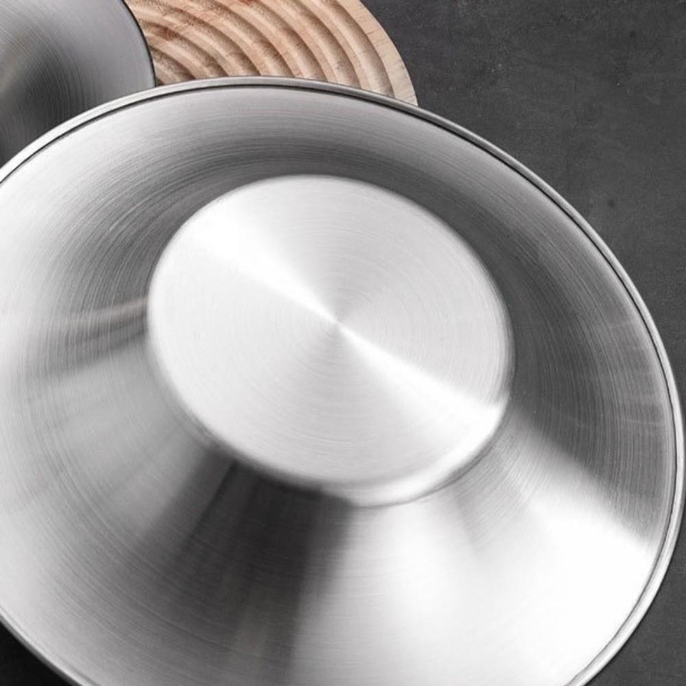Deepened Design Round Dinner Plates 304 Stainless Steel Steak Plate Set  Tableware For Dining