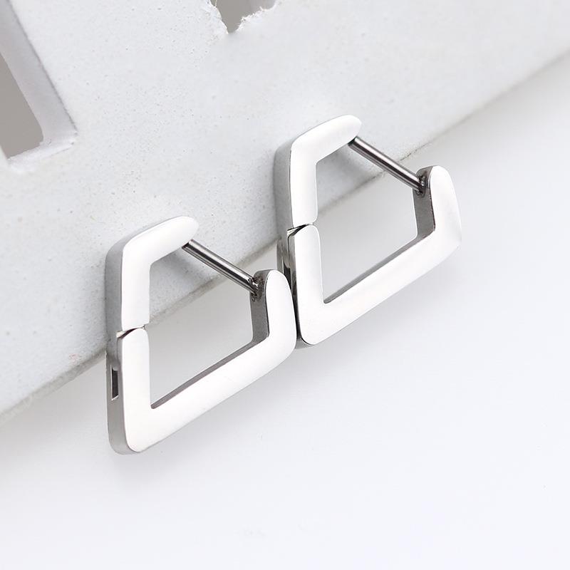 Ювелирные изделия, подарок на вечеринку, новая мода для мужчин и женщин, модные серьги-кольца с геометрическим рисунком, мини-черные, серебристые, золотые, в стиле панк, нержавеющая сталь, 1 пара