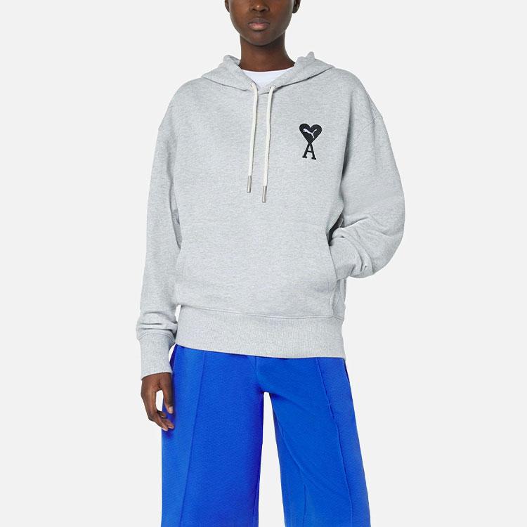 Puma X AMI Paris Casual Sports Logo Solid Color Hoodie SS22 Men Tops Mixed-Grey 534069-04