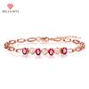 New Seiko Luxury High-end Temperament Pigeon Blood Red Imitation Red Tourmaline Color Treasure Bracelet Women's Hand Jewelry
