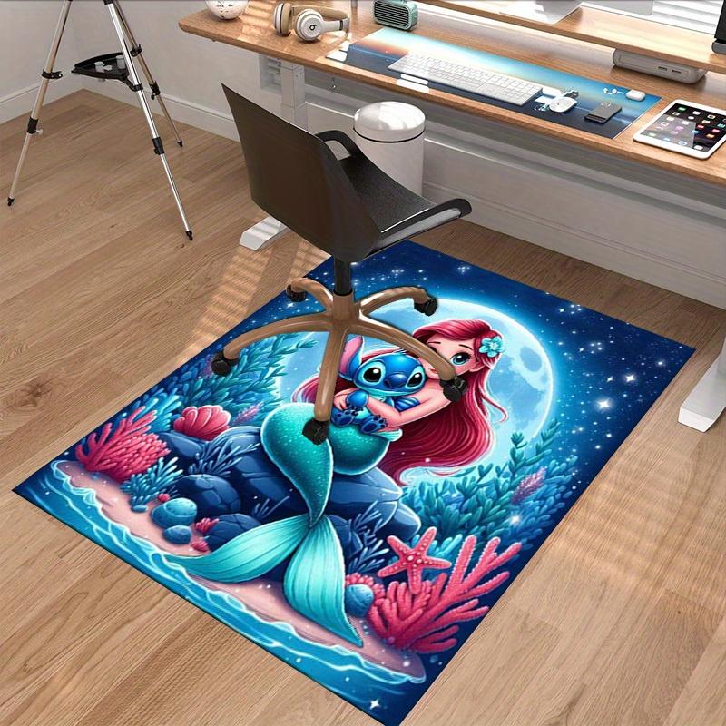 1pc. Magical Mermaid & Stitch Underwater Scene Rug - Home Decor Carpet, Office Mat, Chair Cover, Outdoor Blanket, Gift for z049025