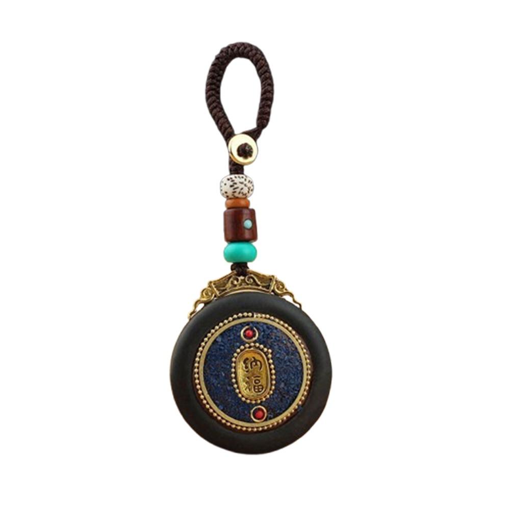 Retro Ebony Wood Car Keychain Nepal Bag Hanging Accessories Delicate Mobile Phone Pendant  Women