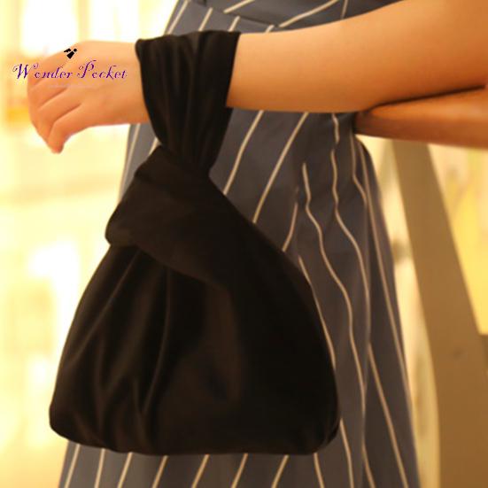 Женская бархатная сумочка на запястье с узлом, маленькая модная сумка для хранения наличных карт для макияжа