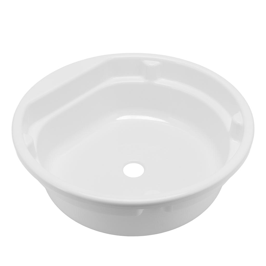 Раковина-чаша для ванной комнаты RV 430x140мм Круглая Белая для мытья рук Акриловая Большая вместимость для автодома, каравана