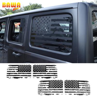 Автомобильные наклейки BAWA для Jeep Wrangler JL 4 двери, декоративные наклейки на заднее окно, аксессуары для интерьера для Jeep Wrangler JL
