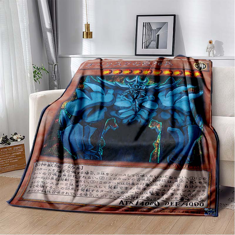 Yu‑Gi‑Oh Anime Card Print Flannel Blanket Cozy Warm Throw Bedroom Sofa Birthday Present Indoor Home Holiday Lounge Art Decor