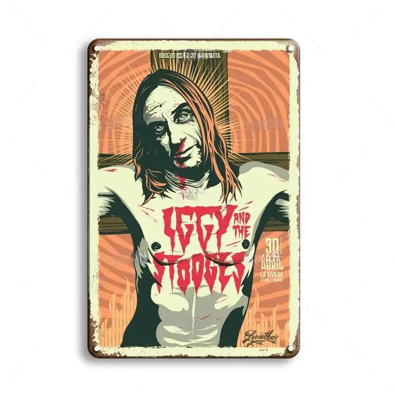 Винтажная классика Рок-группа Искусство Металлический постер Жестяная вывеска Музыкальный бар Паб Клуб Ретро Мужская пещера Гостиная Мастерская Декоративные таблички