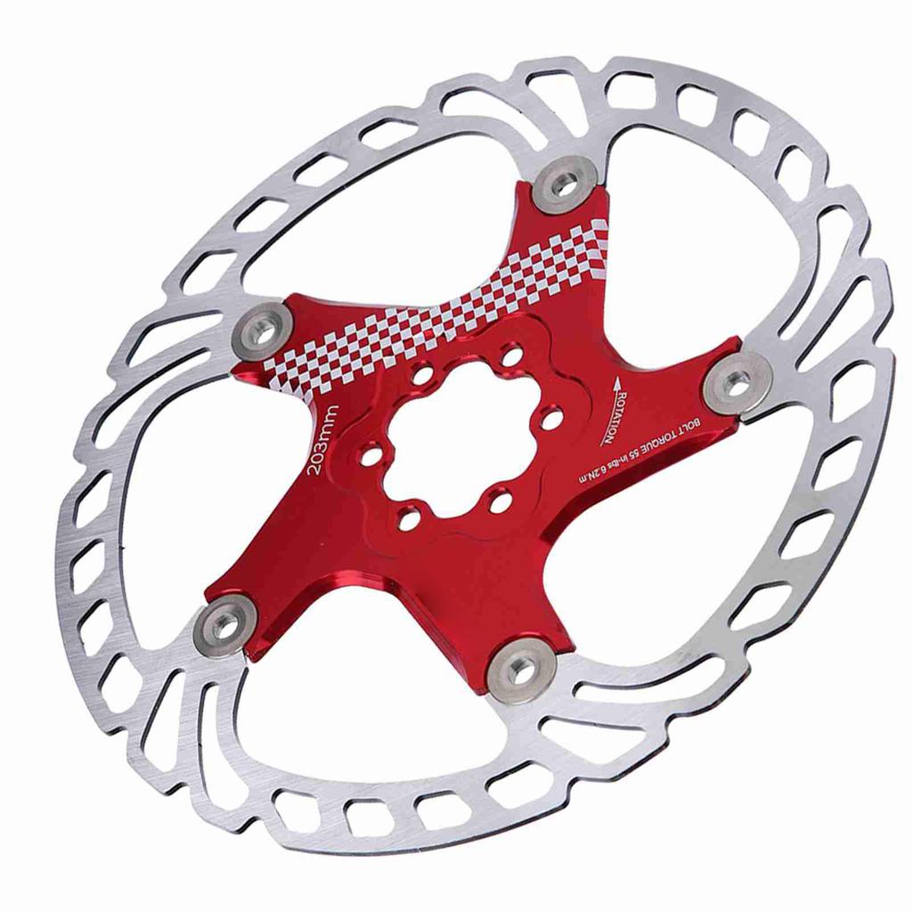 203mm Floating Disc Six Bolts Bicycle Mountain Bike Brake Disc Cycling Accessory(redsilver )
