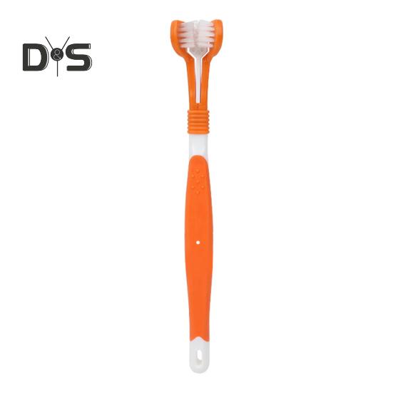 3-сторонняя зубная щетка для домашних животных, удаляющая неприятный запах изо рта, зубной камень, зубная щетка для собак, уход за зубами кошек, щетка для чистки полости рта для собак и кошек