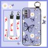 Lanyard Protective Phone Case For Nokia G42 5G Wristband Ring Kickstand Anti-dust Oil Painting Back Cover Wrist Strap