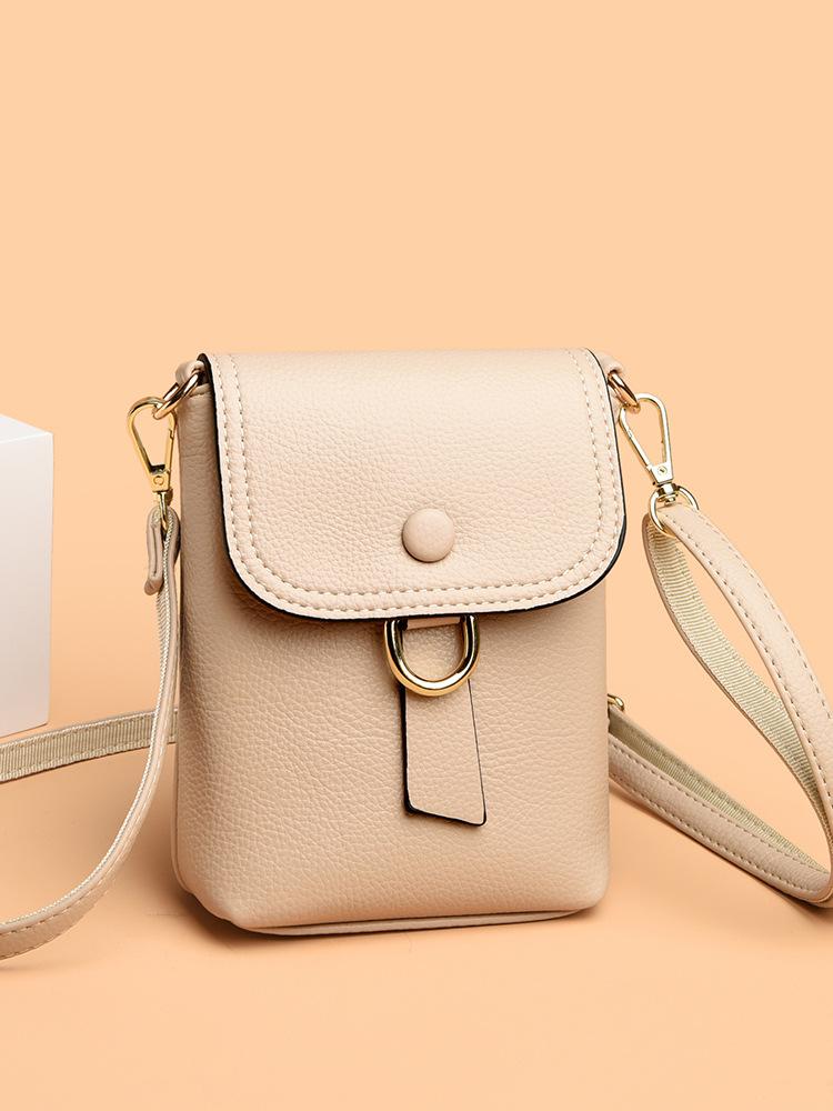 Lightweight Messenger Mobile Phone Bag For Shopping, Lychee Pattern Simple Female Small Retro Mini Change Single Shoulder