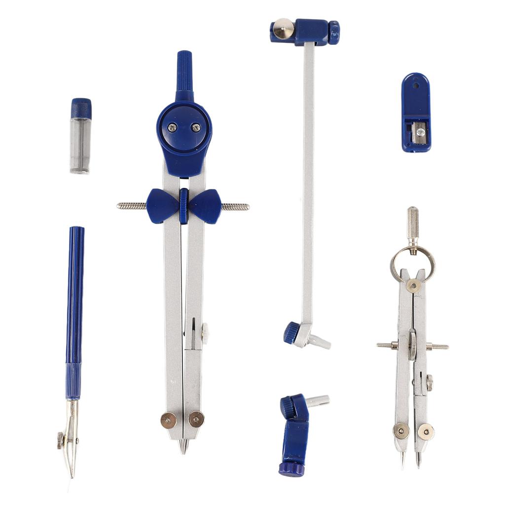 Compass Geometry Set Extensible Zinc Alloy Shatterproof Box Packed Math Compass Set for Offi