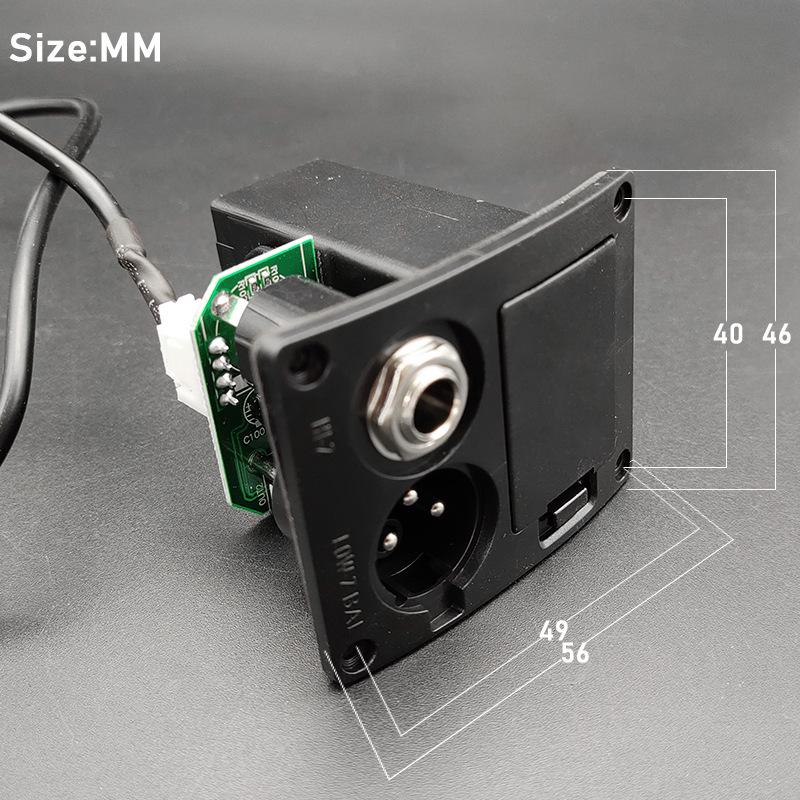 A-4T Oval Four-Section Folk Guitar Pickup EQ Equalizer with Piezo and Rubber Panel