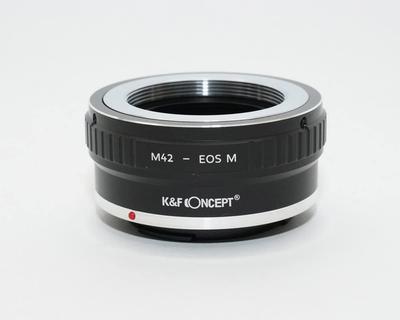 Адаптер крепления M42 к креплению Canon EOS M с салфеткой для объектива K&F m42-eosm (КФЕОСМ)