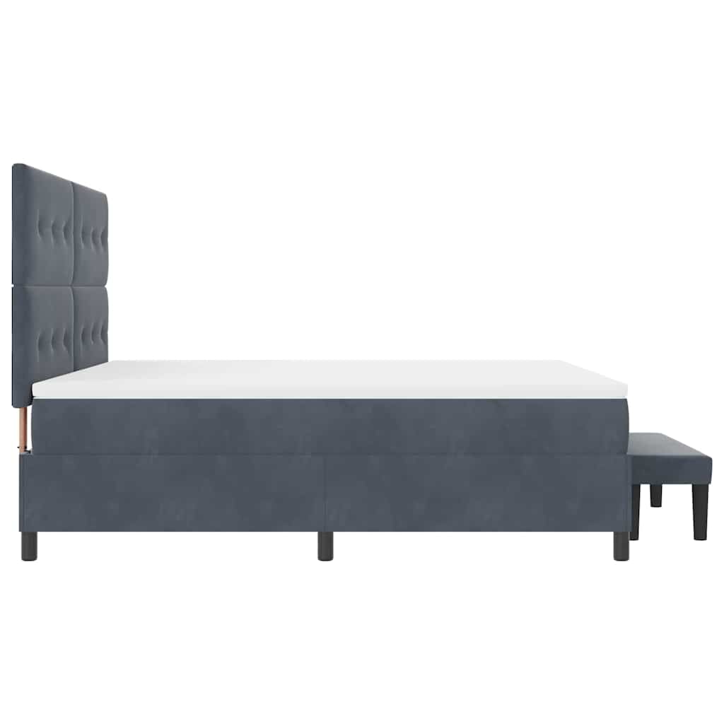 Box Spring Bed with Headboard Dark Gray 200 x 180 cm Velvet