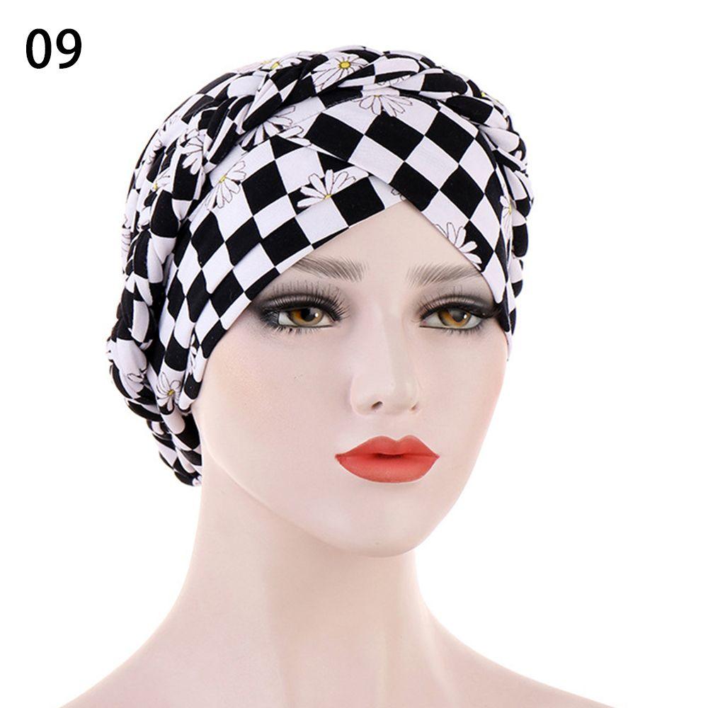 Принт Мягкая Хлопковая Шапка Бини Раковые Химиотерапевтические Шапки Повязка на Голову Женский Мусульманский Тюрбан Женская Коса Хиджаб