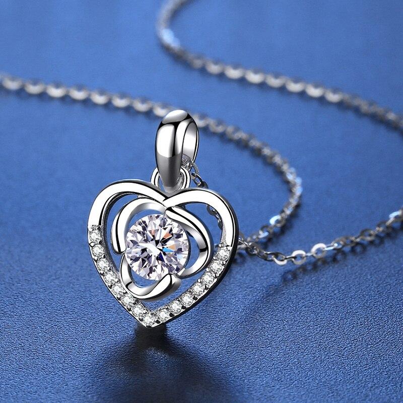Bague Ringen 1.0ct Сердце Муассанит Подвеска Для Женщин Блестящие Имитация Алмазов Ювелирные Изделия Стерлингового Серебра 925 Изысканные Ювелирные Изделия Подарок