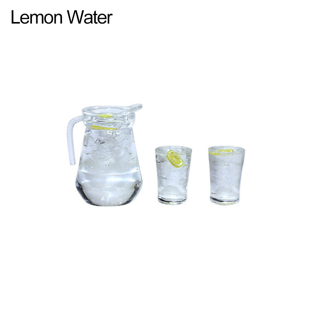 Toys Lemon Water Orange Juice Coffee Milk Miniature Drinks Jug Cup Drinking Model Doll Accessories