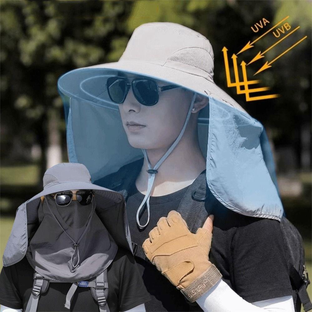 Breathable Sun Protection Hat Quick Drying Face Covering Sunhat Wide Brim Bucket Hat Summer