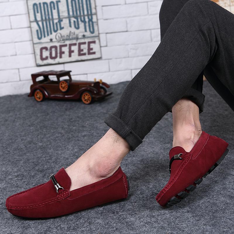 Fashion Flats Suede Loafers Leather Men's Shoes New Driving Flat Casual Style Men's Shoes Trendy Fashion Outdoor Lazy Loafers Men's Shoe