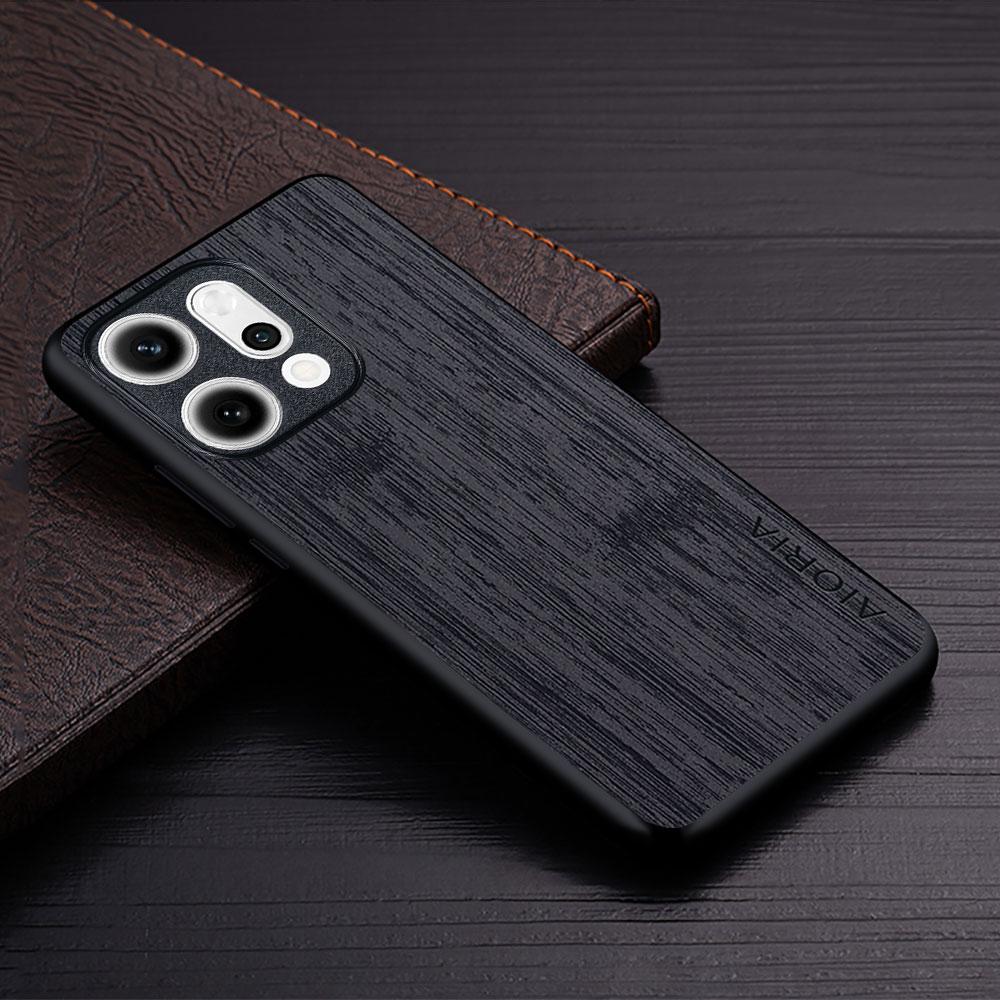 Чехол для Oppo Reno 15 14 14F Pro Max reno15F Прямая текстура дерева ПУ Кожаный чехол для телефона funda для OPPO Reno 15 Pro Max чехол capa