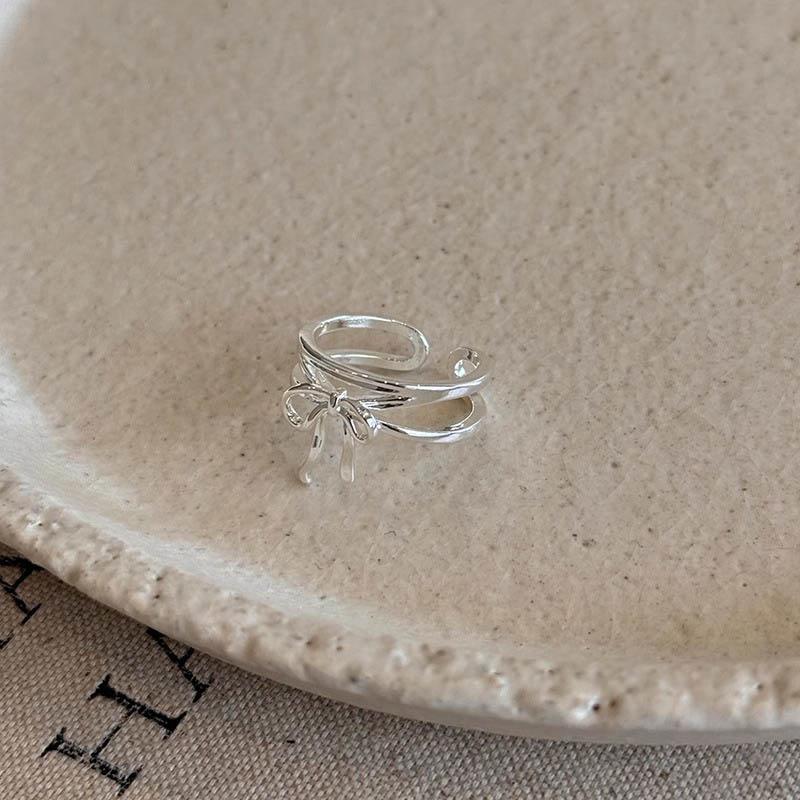 Кольца-ленты с бантом для женщин и девочек, геометрическое кольцо с бантом, регулируемое, ювелирные аксессуары