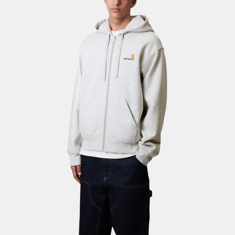 Carhartt WIP SS24 Hooded American Script Jacket Jackets & Coats Men's Light Gray I033063-482-XX