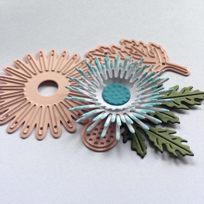 Металлические режущие штампы 3D цветы и листья для изготовления открыток и скрапбукинга