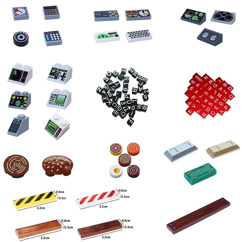 Non-Toxic Moc Printed Gauges Controls Center Radar Screen Keypad Letters Numbers Food Wood Grain Gold Silver Bricks Dollar Building Blocks