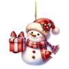 Snowman Christmas Tree Ornament Acrylic Cartoon Snowman Hanging Ornament for Car Rearview Mirror Window Christmas Tree Party Decor