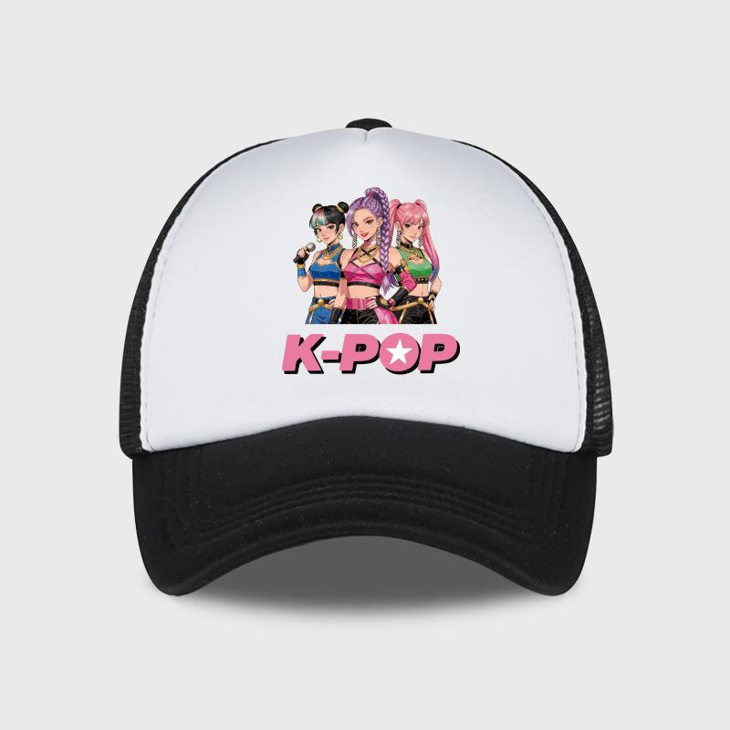 Сетчатая кепка с принтом K-Pop Аниме Идол Девичья Группа – Регулируемая Унисекс Кепка от Солнца для Фанатов K-Pop Концертов – Модный Головной Убор